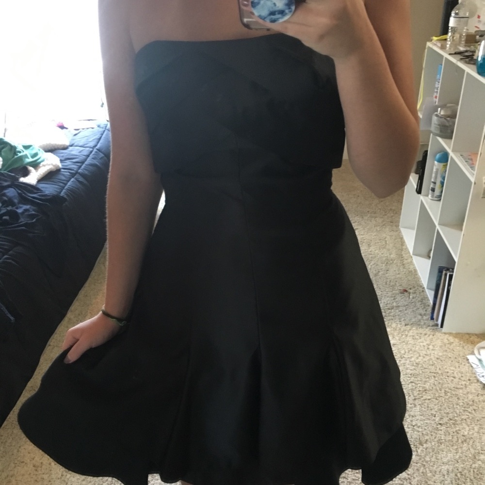 Black Strapless cutout back dress